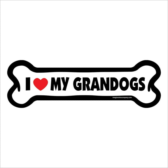 I Love My Grandogs Large Bone Magnet