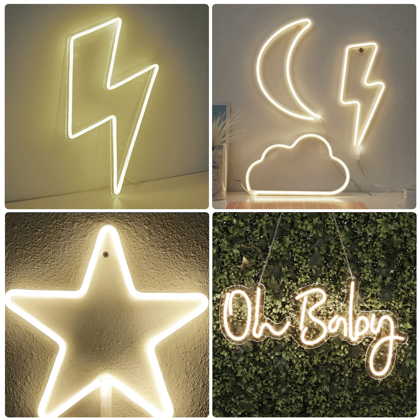 Galgreen Neon Rope Lights, 16.4ft Rope Lights with Dimmable Remote and Adapter, Waterproof Flexible Smart Led Strip Light for Bedroom, Super Bright DIY Neon Sign, Indoor Outdoor Wall Decor Warm White