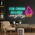 thumbnail image 3 of Handmadetneonsign Ice cream solves everything neon sign, Ice cream shop neon sign, Ice cream art sign, Cafe decoration sign, Wall Décor, 3 of 5