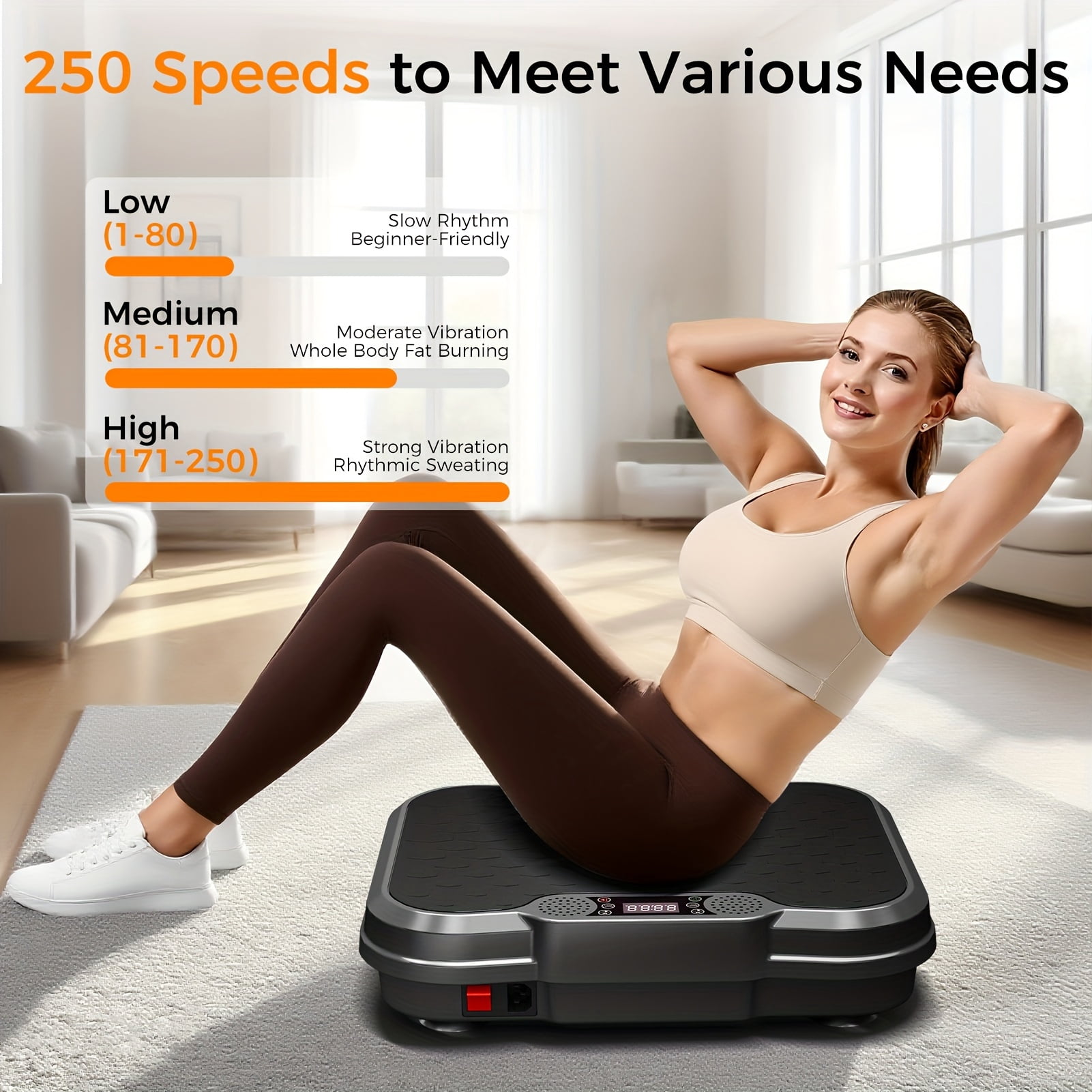 330LB Vibration Platform, Lymphatic Detox Fat Burning Machine with Remote & 2 Ropes, Battery-Free Wireless Home Fitness Equipment for Men and Women