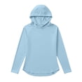 thumbnail image 5 of Rutainlusire Women's Tops Long Sleeve Hooded Sun Protection Athletic Top Women's UPF 50+ Long Sleeve Protection Sports Hooded Solid Color Lightweight Hiking Top With Raglan Sleeves, 5 of 5