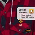 thumbnail image 5 of Pioneer V3080397-3XL Quilted Hooded Polar Fleece Shirt, Red-Black Plaid, 3XL, 5 of 8