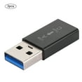 thumbnail image 2 of 3 piezas USB 3.0 macho a tipo C hembra adaptador conector convertidor electrónico universal (negro), 2 of 5