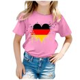 thumbnail image 1 of SXcggal One Drapeau d'Allemagne Imprimé Manches Courtes Col Rond T-Shirt Floral Tendance Mode Chemise de Base Mignon Confortable Beaux Hauts pour Filles, 1 of 4