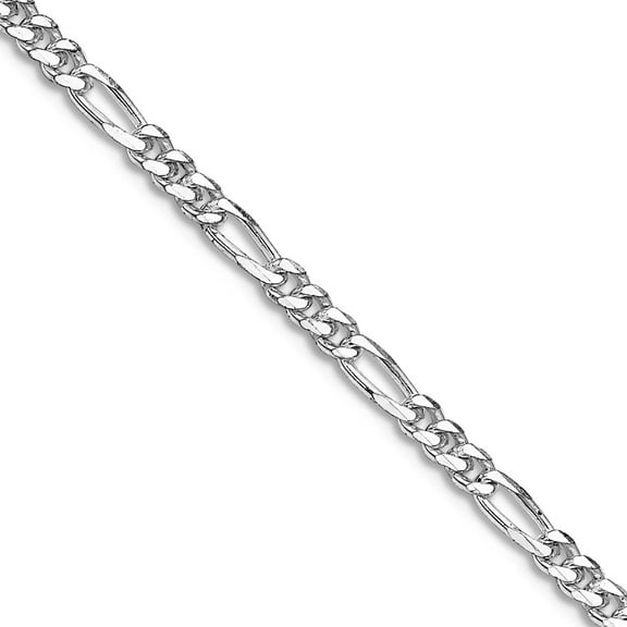 925 Sterling Silver Rhodium Plated 2.85mm Figaro Chain Necklace 18 Inch Chain Necklace for Women and Men