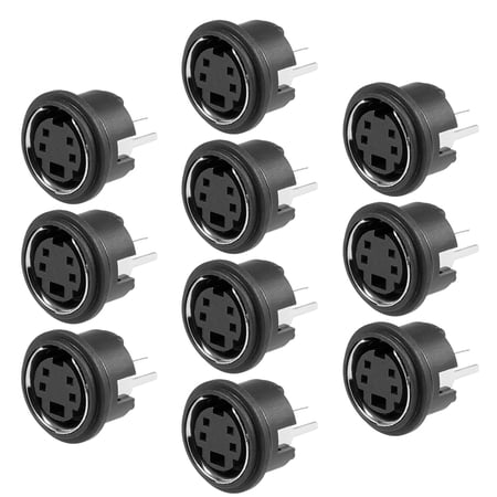 S-video PCB Mount 4 Pin Din Socket Video Connector Black MDC-4-04 10Pcs price history on PriceWatchPro