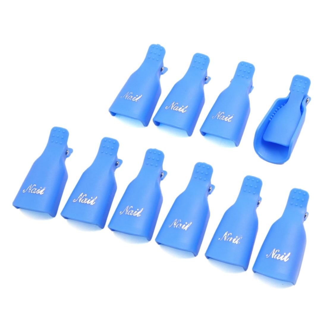 10pcs Blue Makeup Nails Soak Off Clip Cap Nail Polish Remover Wrap Clamp Tool