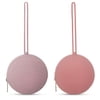 HippoBaby Silicone Pacifier Holder, Portable Wipeable Case with Zipper, 2 Pack (Rose Water/Flamingo)