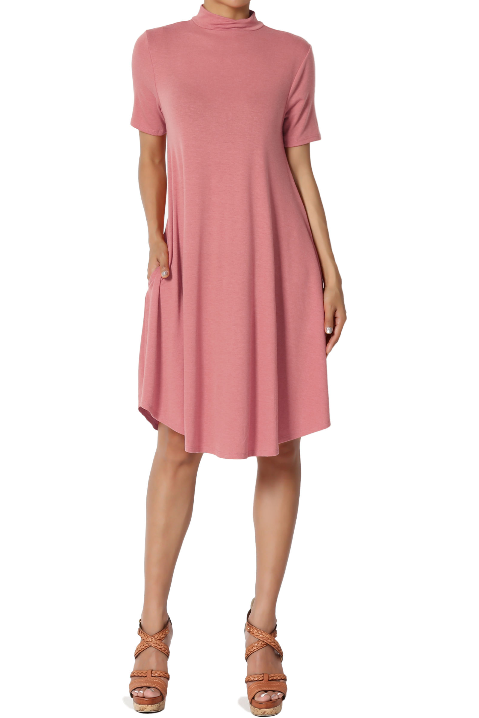 jersey fit and flare midi dress