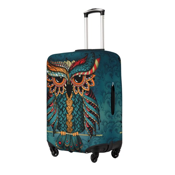 Balery Owl In Blue Funda de equipaje, fundas para maletas, elástica, lavable, protector de maletas, compatible con maletas de 18 a 32 pulgadas-Large