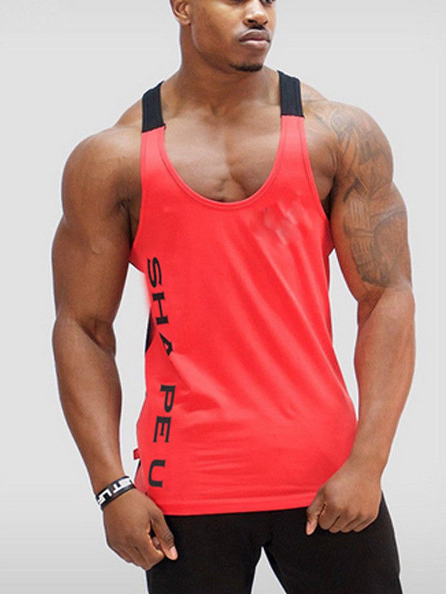 Meihuida Mens Gym Singlet Y Back Sleeveless Muscle Vest Stringer