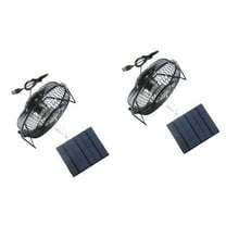 2 Pack Solar Chicken Coop Fans Rechargeable Portable USB Charging Office