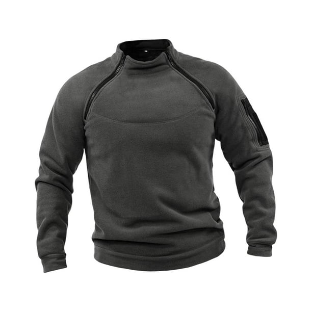 Chaqueta para aire libre, jersey, Otoño Invierno, térmica informal, abrigo transpirable, ropa para , pesca, viajes, gris oscuro S Salvador Chaqueta de los hombres