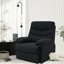 Nathaniel Home Recliner Chair, Upholstered Fabric Chair, Single Manual Reclining Sofa, Home Theater Seating, Footrest for Bedroom Elderly Lounge, Blue Grey