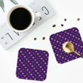 thumbnail image 4 of Kdxio Purple Mardi Gras Funny Coasters,4 Pcs Leather Coasters,Housewarming Gifts,Protect Furniture from Water Marks Scratch and Damage, 4 of 8