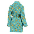 thumbnail image 2 of Turquoise Banana Pattern Women Bathrobe One Size Univeral Fits, Banana Fruits Fashion Lightweight Plush Fleece Long Robe For Women, 2 of 3