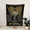 thumbnail image 4 of 50th Anniversary Blanket Gifts, Gift for 50th Wedding Anniversary, 50 Golden Wedding Anniversary Couple Gifts for Husband Wife Dad Mom Grandparents Blanket Throws 60"x50", 50 Years of Marriage, 4 of 5