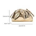 thumbnail image 4 of Bolso Mano para Mujer Cruzado PU Suave Elegante Fruncido (dorado), 4 of 6