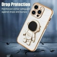 thumbnail image 4 of Compatible with iPhone 14 Pro Max Case Astronaut Plating Electroplate Luxury Elegant Case Camera Protector Kickstand Shockproof Protective Corner Back Cover iPhone 14 Pro Max Case -White, 4 of 10