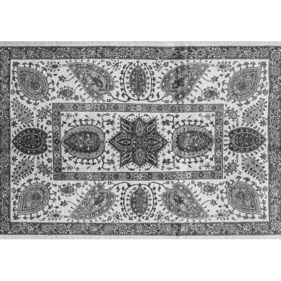 Ahgly Company Indoor Rectangle Abstract Gray Modern Area Rugs, 4' x 6'