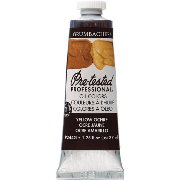 Grumbacher Pre-Tested Oil Color, 37ml Tube, Yellow Ochre