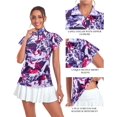 thumbnail image 4 of AIR-Women's Golf Polo Shirts Zip Up Ruffles Short Sleeve Workout Tops Quick Dry, 4 of 4