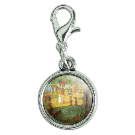 Sunday Afternoon La Grande A Sunday Afternoon on Island of La Grande Seurat Antiqued Bracelet Pendant Zipper Pull Charm with Lobster Clasp ()