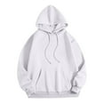 thumbnail image 2 of asjyhkr Womens Hoodies Drawstring Hooded Long Sleeve Pullover Solid Color Loose Casual Thermal Running Gym Workout Tops with Pockets, 2 of 5