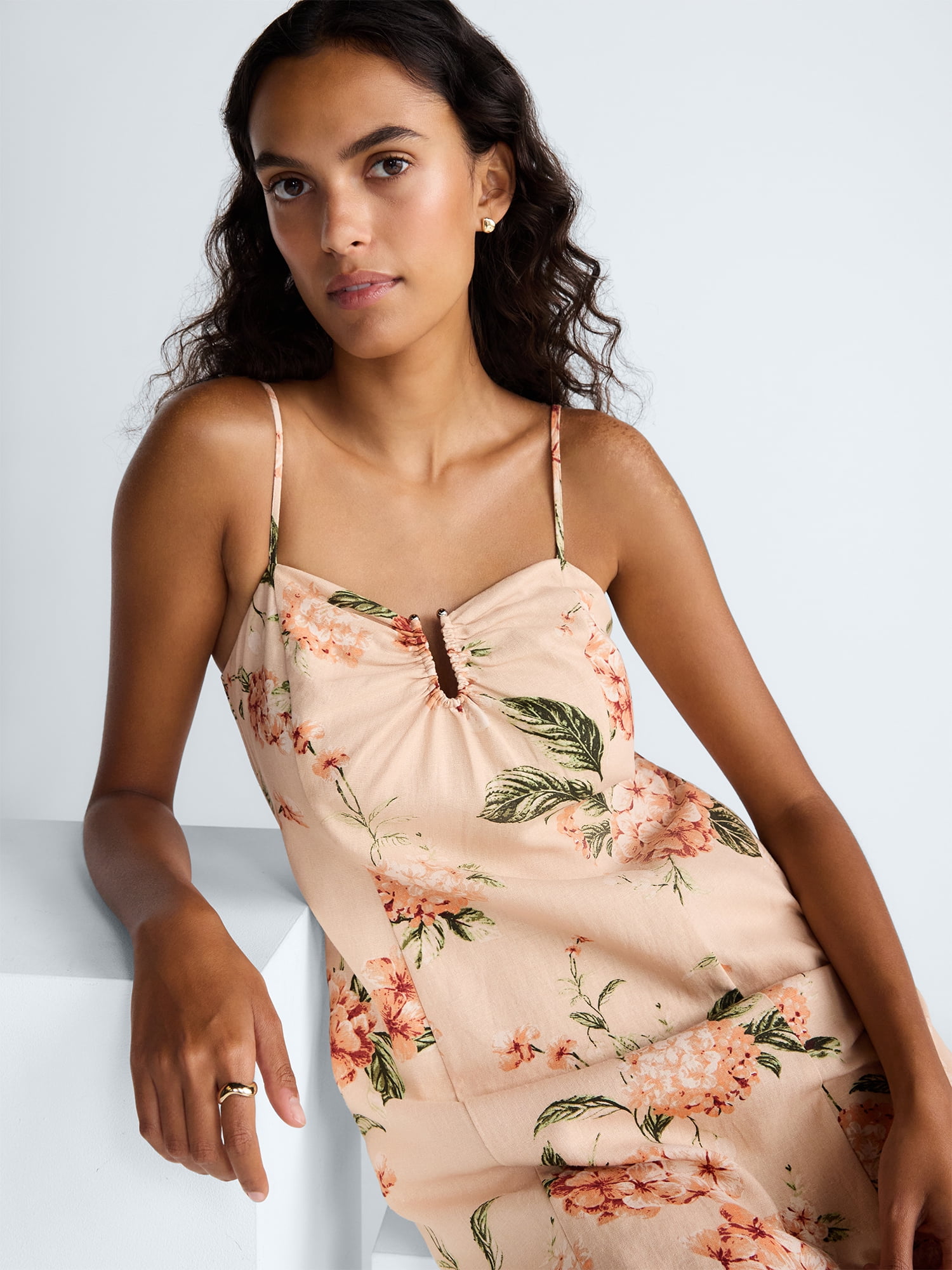 Scoop Women's and Women's Plus Sleeveless U-Ring Midi Dress, Sizes 0-18