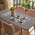 thumbnail image 3 of Hello Winter Table Cloths for 6 Foot Rectangle Tables, Grey Merry Christmas Holiday Patio Waterproof Elastic Fitted Tablecloths, Washable Rectangular Table Cover for Camping, 3 of 8