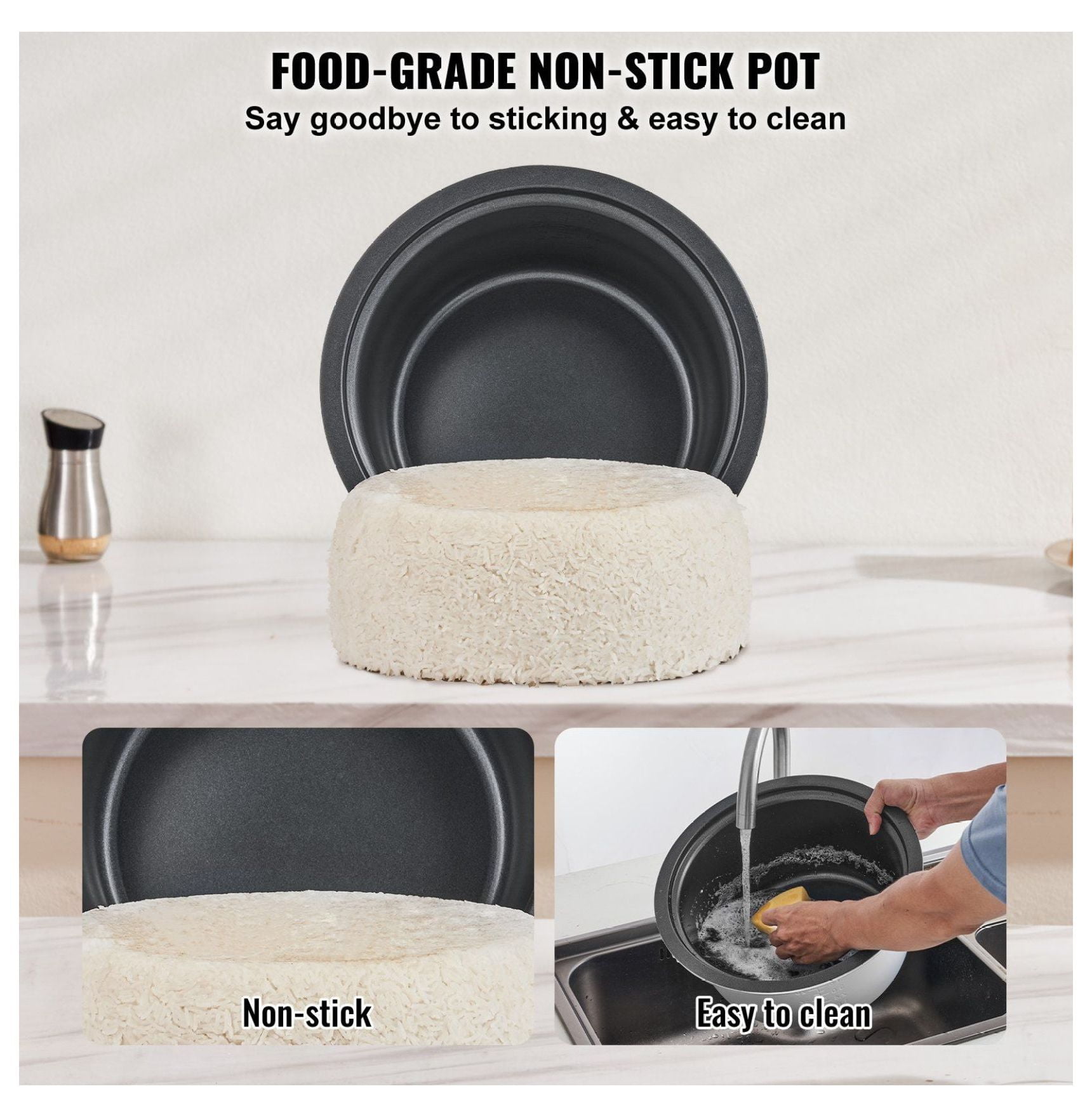Commercial Rice Cooker 40-Cup 8L Non-Stick Restaurant Grade Keep Warm