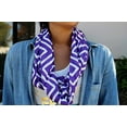 thumbnail image 5 of Pop Fashion Women's Scarf with Hidden Zipper Pocket & Pattern Print Square Geometric (Purple), 5 of 6