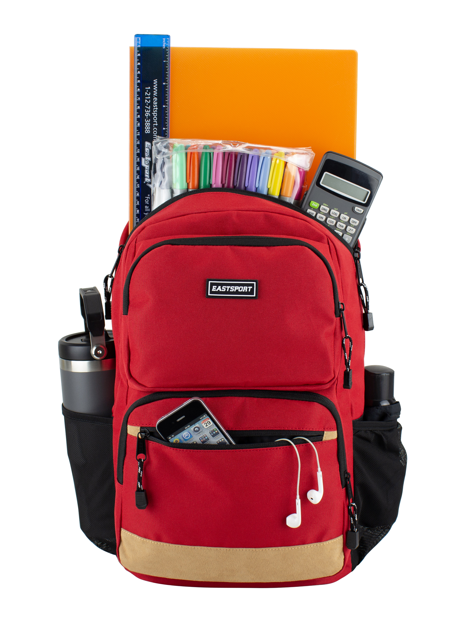 Mochila unisex de 17 pulgadas, núcleo Aurora, rojo carmesí 8