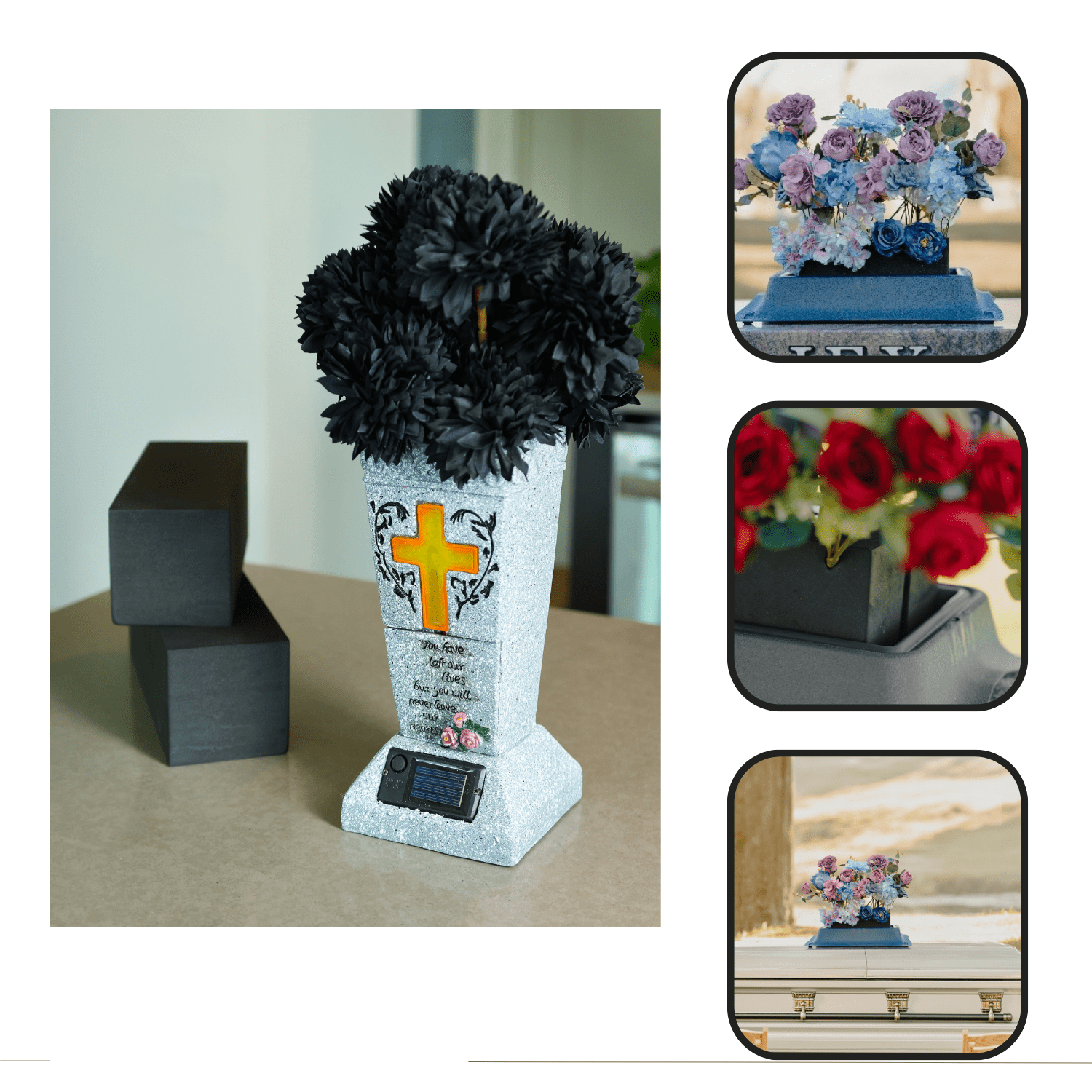 XCEL Floral Foam Block Unlike Any Other - Reusable Floral Blocks Flower Foam for Artificial Flower Arrangements (Black - 9" x 3" x 3" (4 Pack))
