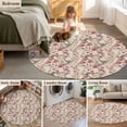 thumbnail image 5 of Round Rugs 7Ft, Pink Beige Flowers Round Area Rug Washable Indoor Throw Carpet, Spring Floral Elegant Pastoral Rustic Large Non Slip Circle Rug for Dining Room Playroom Home Decor Aesthetic, 5 of 8