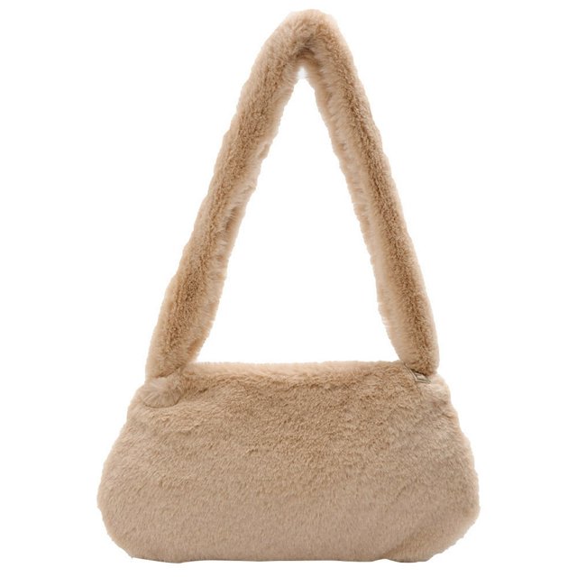 Vintage Female Shoulder Underarm Bag Animal Pattern Plush Portable Mini Purses
