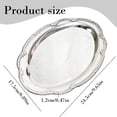 thumbnail image 3 of Oval Stainless Steel Platter, Embossed Decorative Platter For Dessert & Appetizers, Wedding Table Decor Tray, 9.65×6.89 Inch Silver Oval Metal Serving Tray Corrosion-Resistant Surface, 2Pcs, 3 of 6