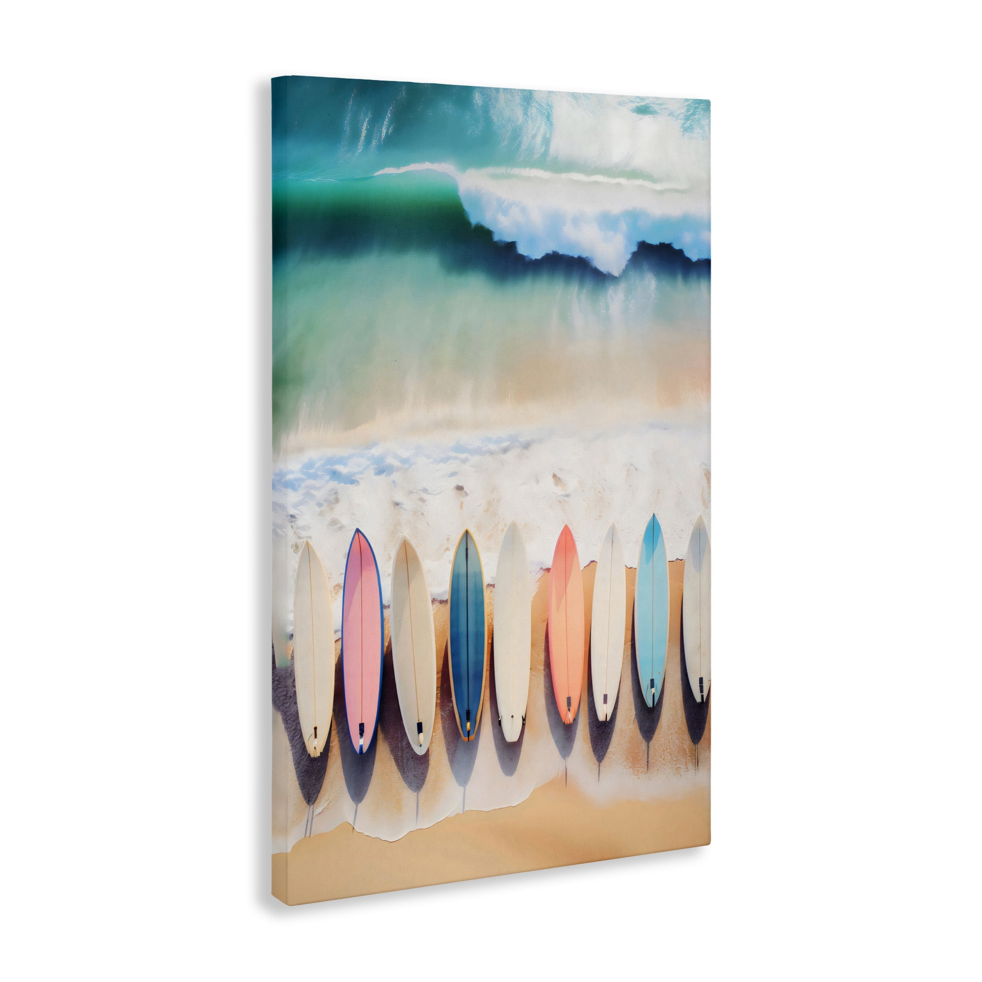 Stupell Industries Aerial View Surfboards Shoreline Canvas Wall Art, design by Creative Studio