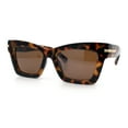 thumbnail image 4 of Womens Nerdy Thick Horn Rim Cat Eye Hipster Plastic Sunglasses Tortoise - Brown, 4 of 8
