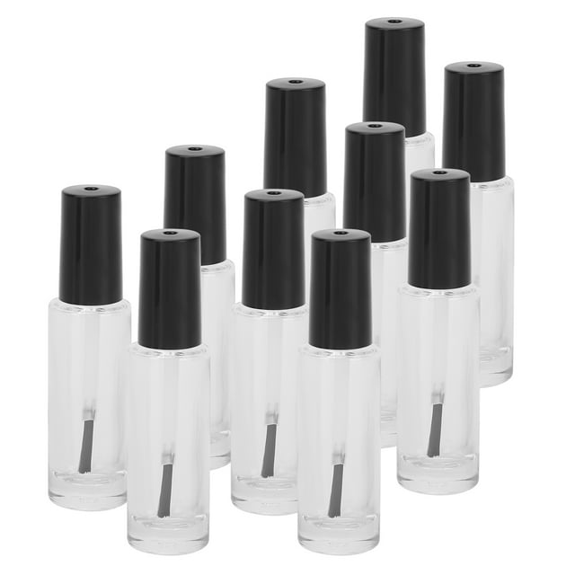 Botella de esmalte de uñas con tapa del cepillo, transparente 7.7 x 2 cm / 3 x 0.8in botella de esmalte de uñas vacío 10pcs fácil de usar 8 ml para esmalte de uñas para