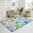 thumbnail image 4 of Coolnut Area Rug 60 x 39 inch (5'x 3'3"), Funny Dinosaurs with Palm Leaves on Blue Nursery Rug Floor Mat Kids Playing Mat for Living Room Bedroom, 4 of 6
