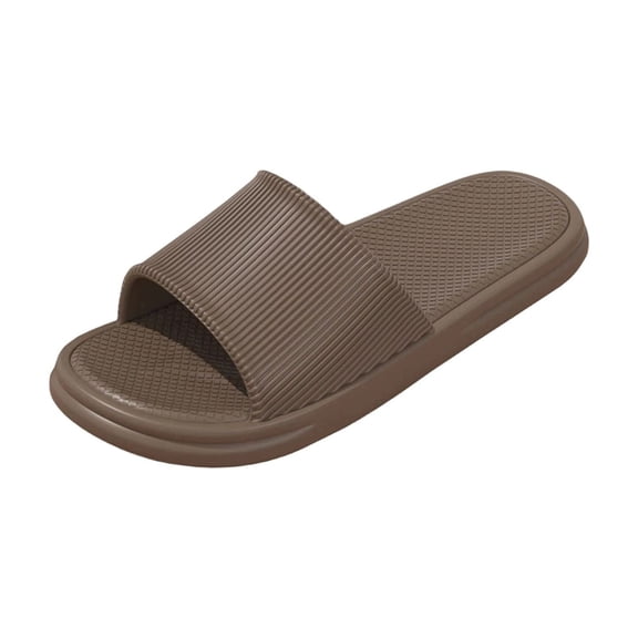 Mens House Slippers & Pool Slides, Quick-Dry Cushioned Comfort for Shower Beach, Lightweight Water-Resistant EVA Slide Sandals in Coffee Brown,Size 42