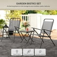 thumbnail image 4 of Outsunny Ensemble Bistro Pliant avec Dossier Réglable, Petit Ensemble de Patio, Gris, 4 of 10