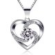 thumbnail image 1 of Collar de plata para mujer con colgante de corazón de plata 925, guardián del amor, circonita cúbica, regalo perfecto y elegante, 1 of 5
