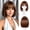 Auburn, variant on Bob wig with bangs, women's short bob wig | 12-inch short bob wig with bangs, straight synthetic wig, adjustable straps, suitable for everyday wear and parties.