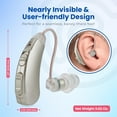thumbnail image 5 of Rechargeable Hearing Aids for Seniors - Behind-the-Ear Hearing Amplifier PSAP Design w/Noise Cancellation, Personal Sound Amplification Device Pair, LCD Magnetic Charging Dock,Sliver, 5 of 7