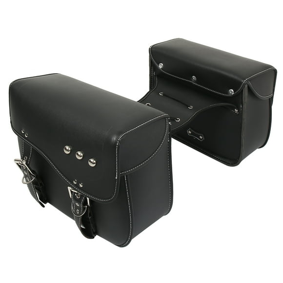Par Motocicleta Alforja Lateral Herramienta Bolsas Ajustable Hebillas Negro