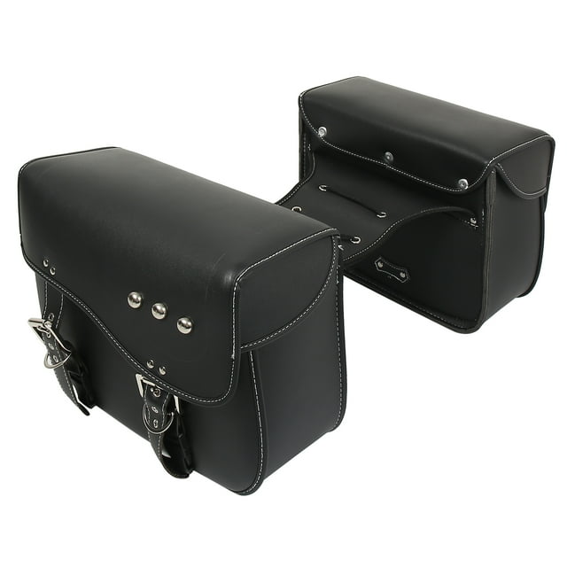 Par Motocicleta Alforja Lateral Herramienta Bolsas Ajustable Hebillas Negro