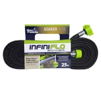 25ft Flat Soaker Hose: Leakproof, Weatherproof, Connectable, PVC Garden Hose