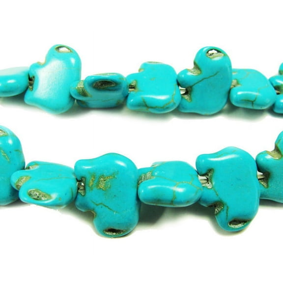 10x14mm 15.5" Turquoise Howlite Elephant Beads For Jewelry Making